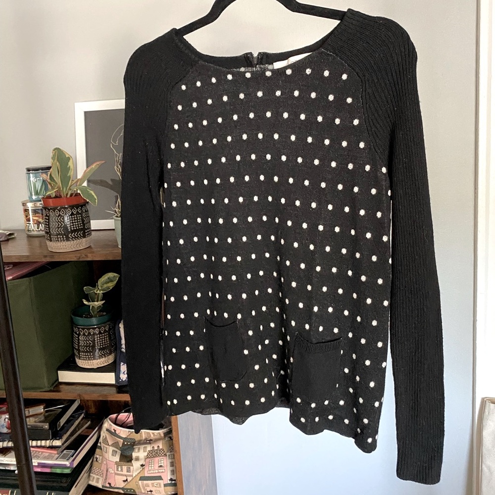 LOFT Polka Dot Sweater Mod Style EUC Sz M
